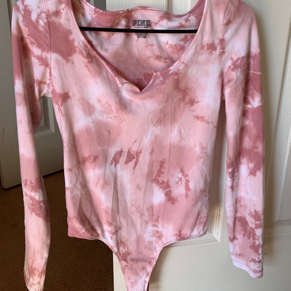 Pink & white tie-dye bodysuit from PINK